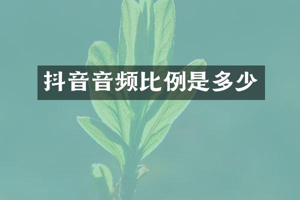 抖音音频比例是多少