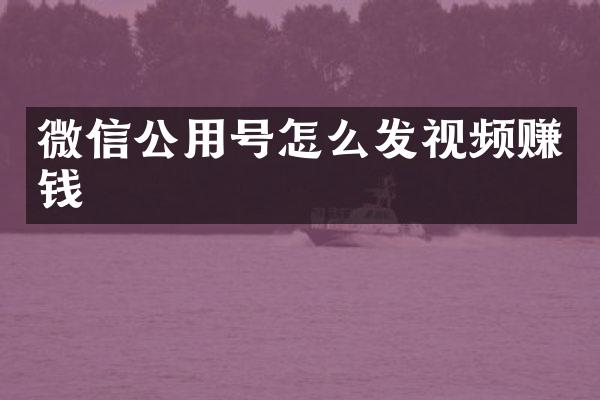 微信公用号怎么发视频赚钱