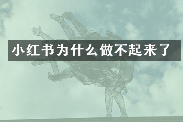 小红书为什么做不起来了