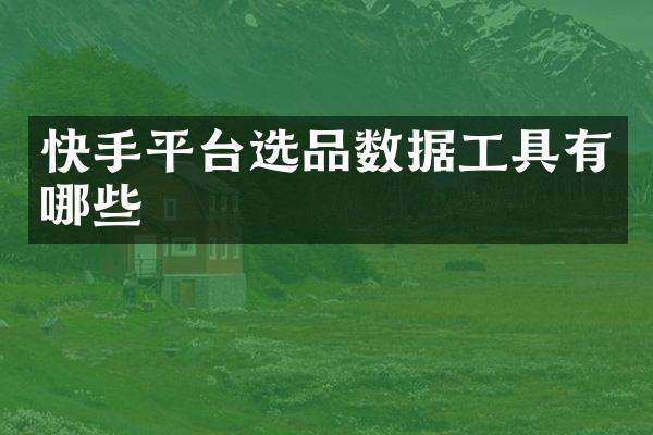 快手平台选品数据工具有哪些