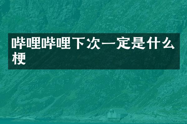 哔哩哔哩下次一定是什么梗