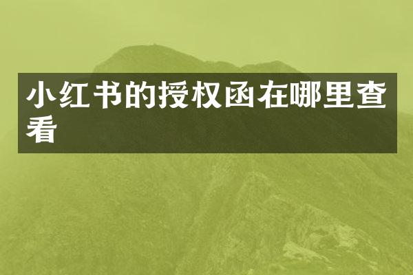 小红书的授权函在哪里查看
