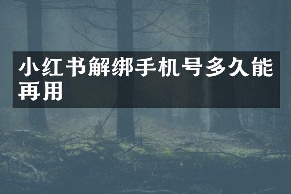 小红书解绑手机号多久能再用