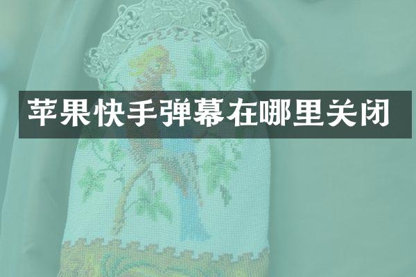 苹果快手弹幕在哪里关闭
