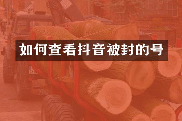 如何查看抖音被封的号