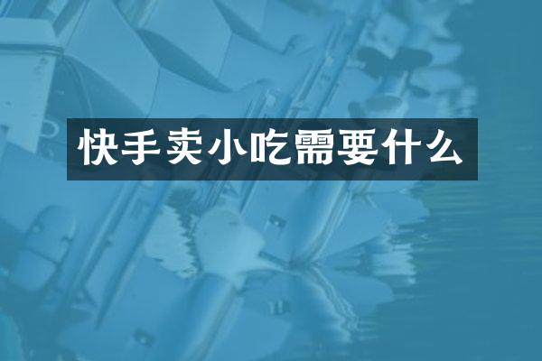 快手卖小吃需要什么