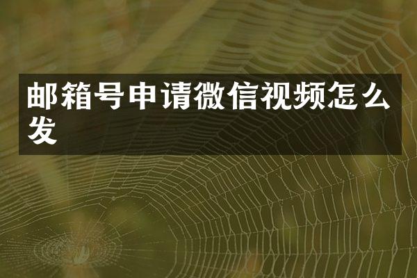邮箱号申请微信视频怎么发