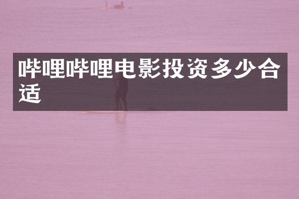 哔哩哔哩电影投资多少合适