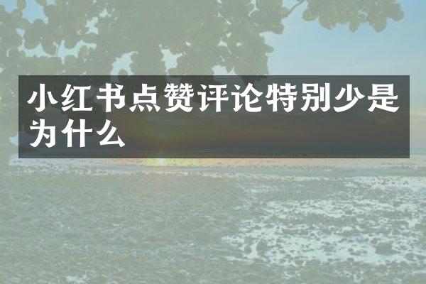 小红书点赞评论特别少是为什么