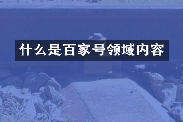 什么是百家号领域内容
