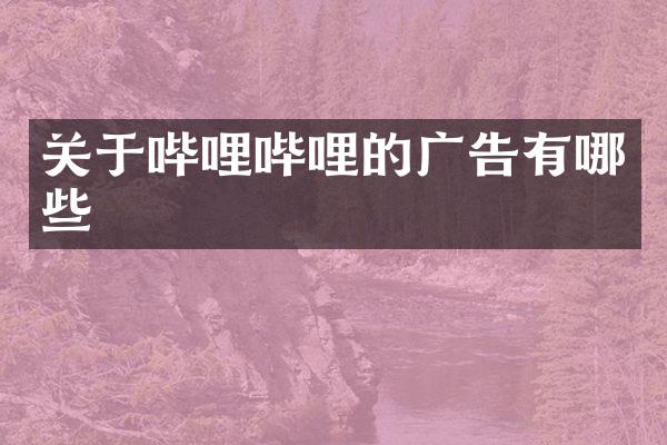 关于哔哩哔哩的广告有哪些