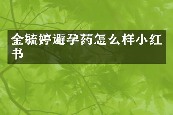 金毓婷避孕药怎么样小红书