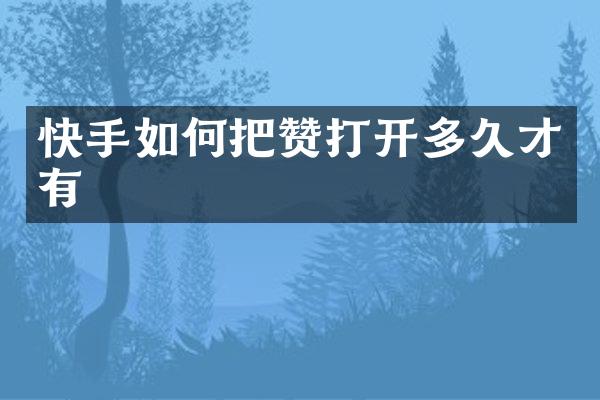 快手如何把赞打开多久才有
