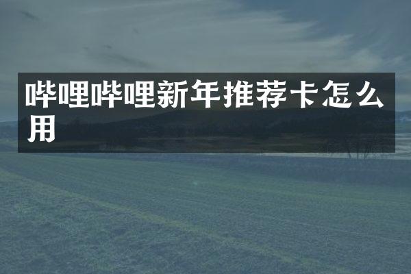 哔哩哔哩新年推荐卡怎么用