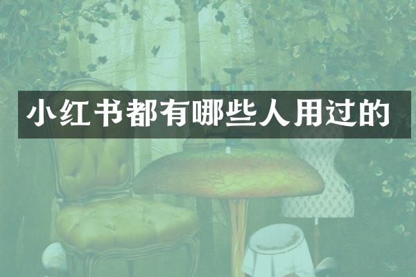 小红书都有哪些人用过的