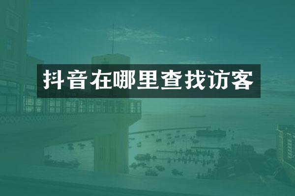 抖音在哪里查找访客