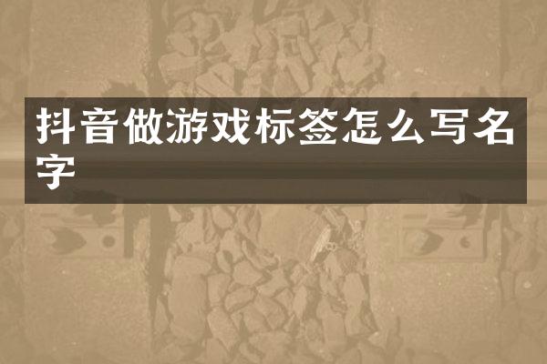 抖音做游戏标签怎么写名字