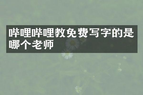 哔哩哔哩教免费写字的是哪个老师