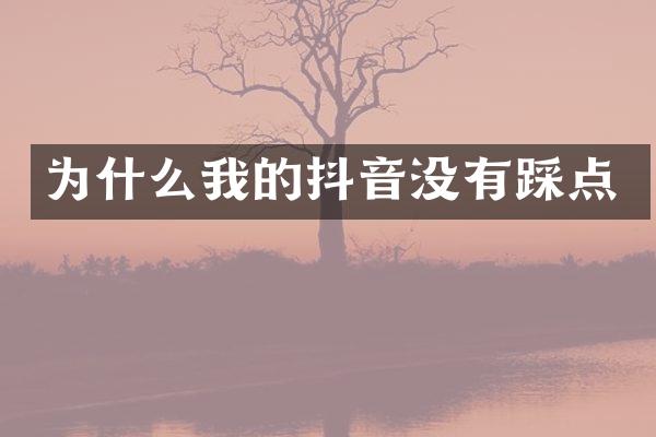 为什么我的抖音没有踩点