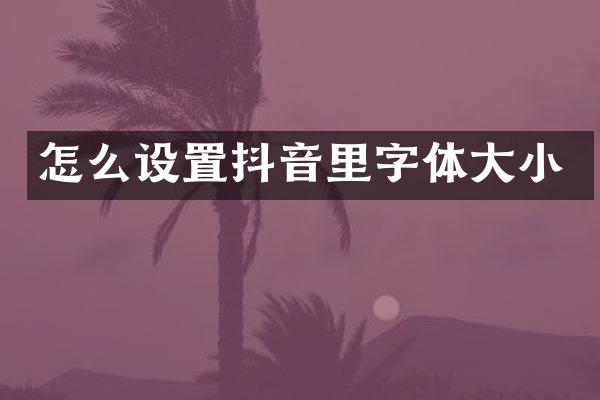怎么设置抖音里字体大小