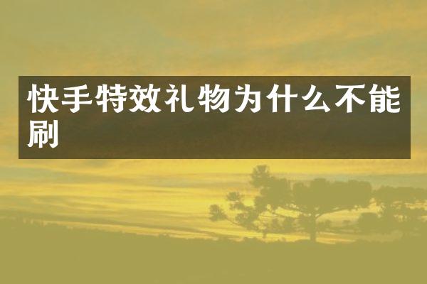 快手特效礼物为什么不能刷
