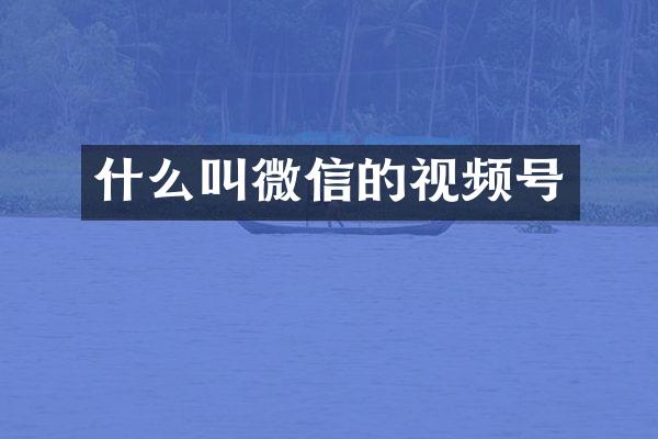 什么叫微信的视频号