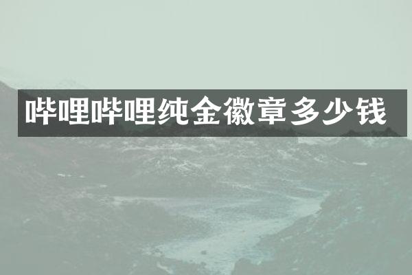 哔哩哔哩纯金徽章多少钱