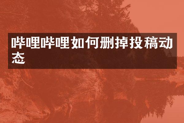 哔哩哔哩如何删掉投稿动态