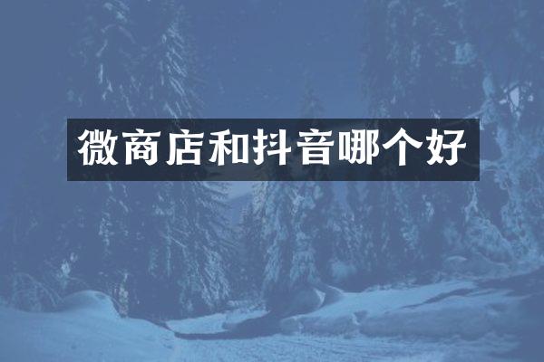 店和抖音哪个好