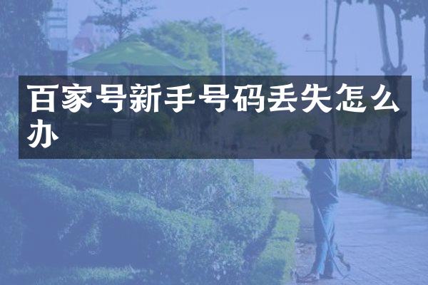 百家号新手号码丢失怎么办