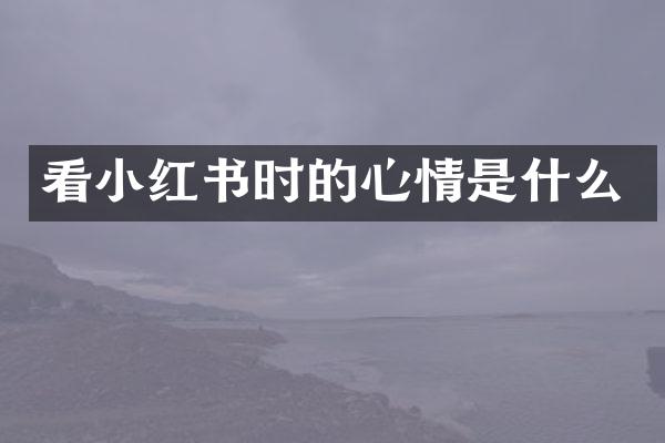 看小红书时的心情是什么