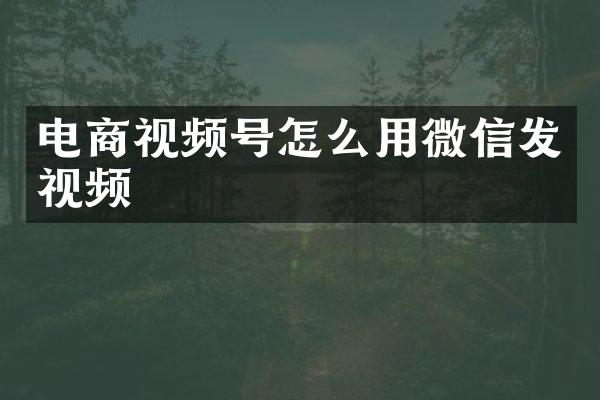 电商视频号怎么用微信发视频
