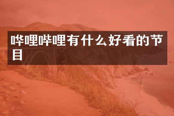 哗哩哔哩有什么好看的节目