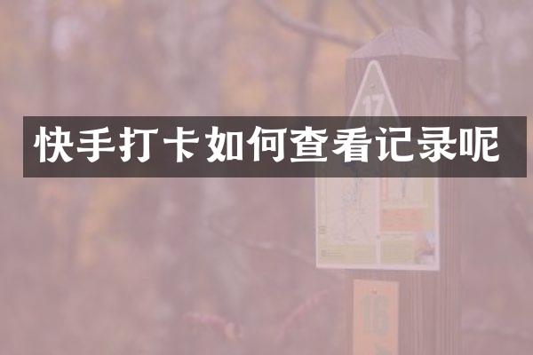 快手打卡如何查看记录呢