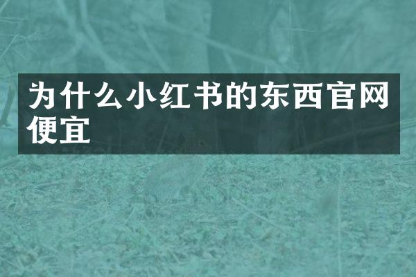 为什么小红书的东西官网便宜