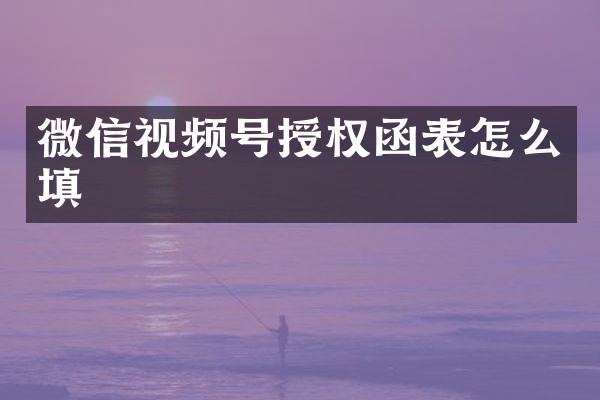 微信视频号授权函表怎么填