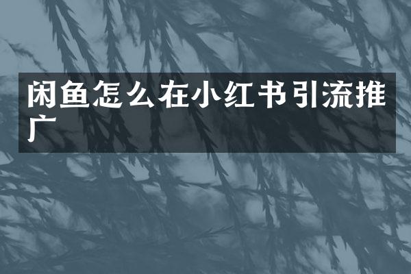 闲鱼怎么在小红书引流推广