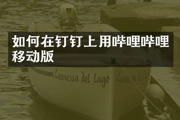 如何在钉钉上用哔哩哔哩移动版