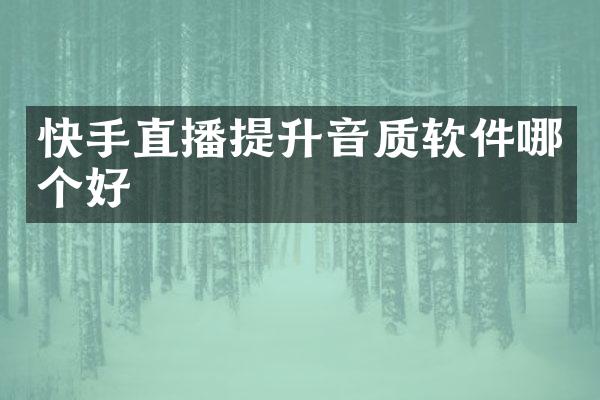 快手直播提升音质软件哪个好