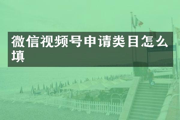 微信视频号申请类目怎么填