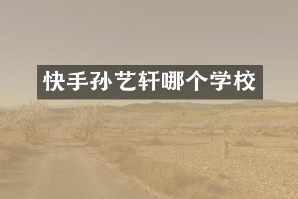 快手孙艺轩哪个学校