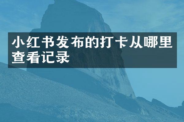 小红书发布的打卡从哪里查看记录