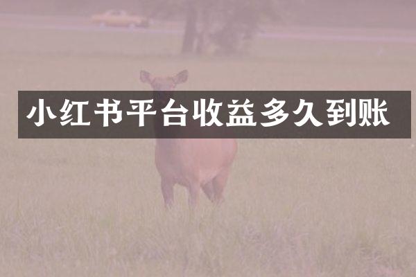小红书平台收益多久到账