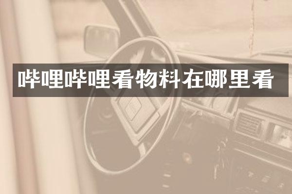 哔哩哔哩看物料在哪里看