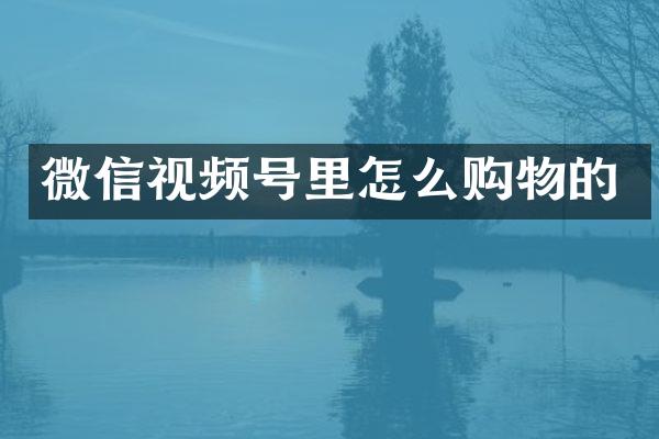 微信视频号里怎么购物的