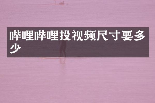 哔哩哔哩投视频尺寸要多少