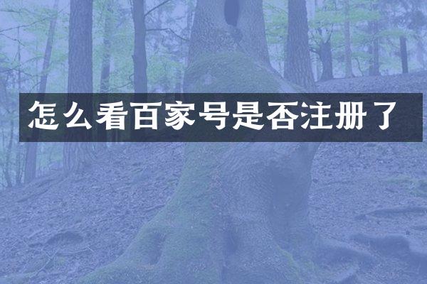 怎么看百家号是否注册了