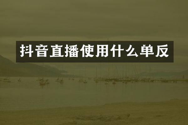 抖音直播使用什么单反