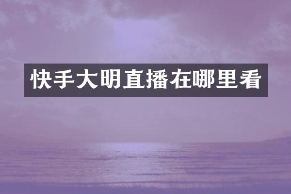 快手大明直播在哪里看