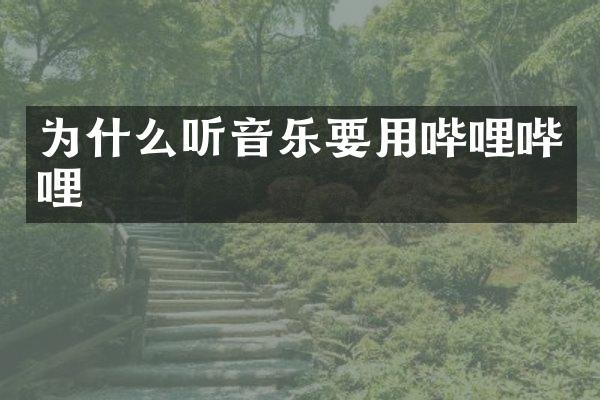 为什么听音乐要用哔哩哔哩